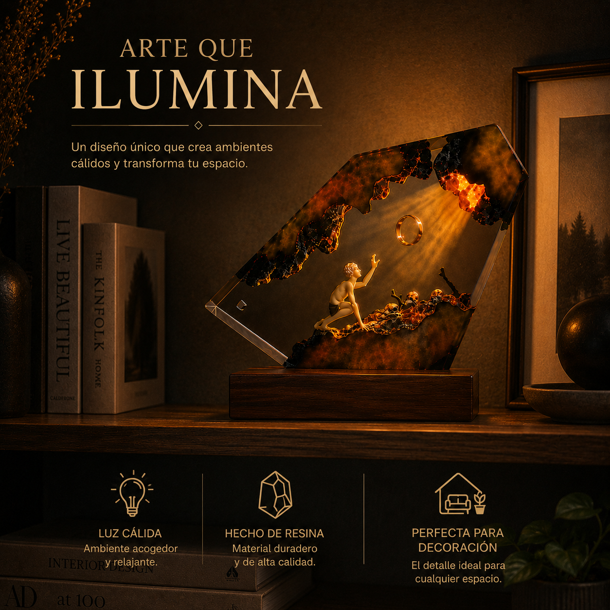 Luz Nocturna de Resina de Gollum